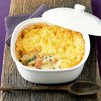 Cheesy Mash-Topped Bake with Chicken and Vegetables