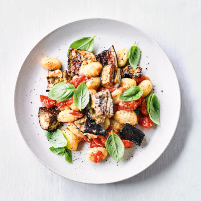 Roasted aubergine & tomato gnocchi